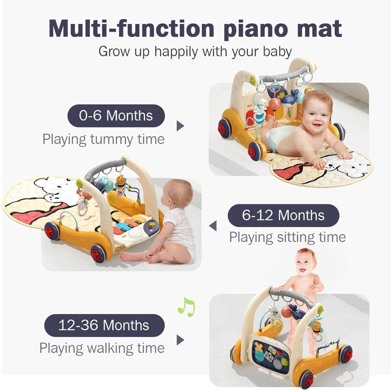 35.4'' L Baby Gym with 5 Hanging Toys Baby Play Mat Boy & Girl Gifts for Newborn 0-12 Months
