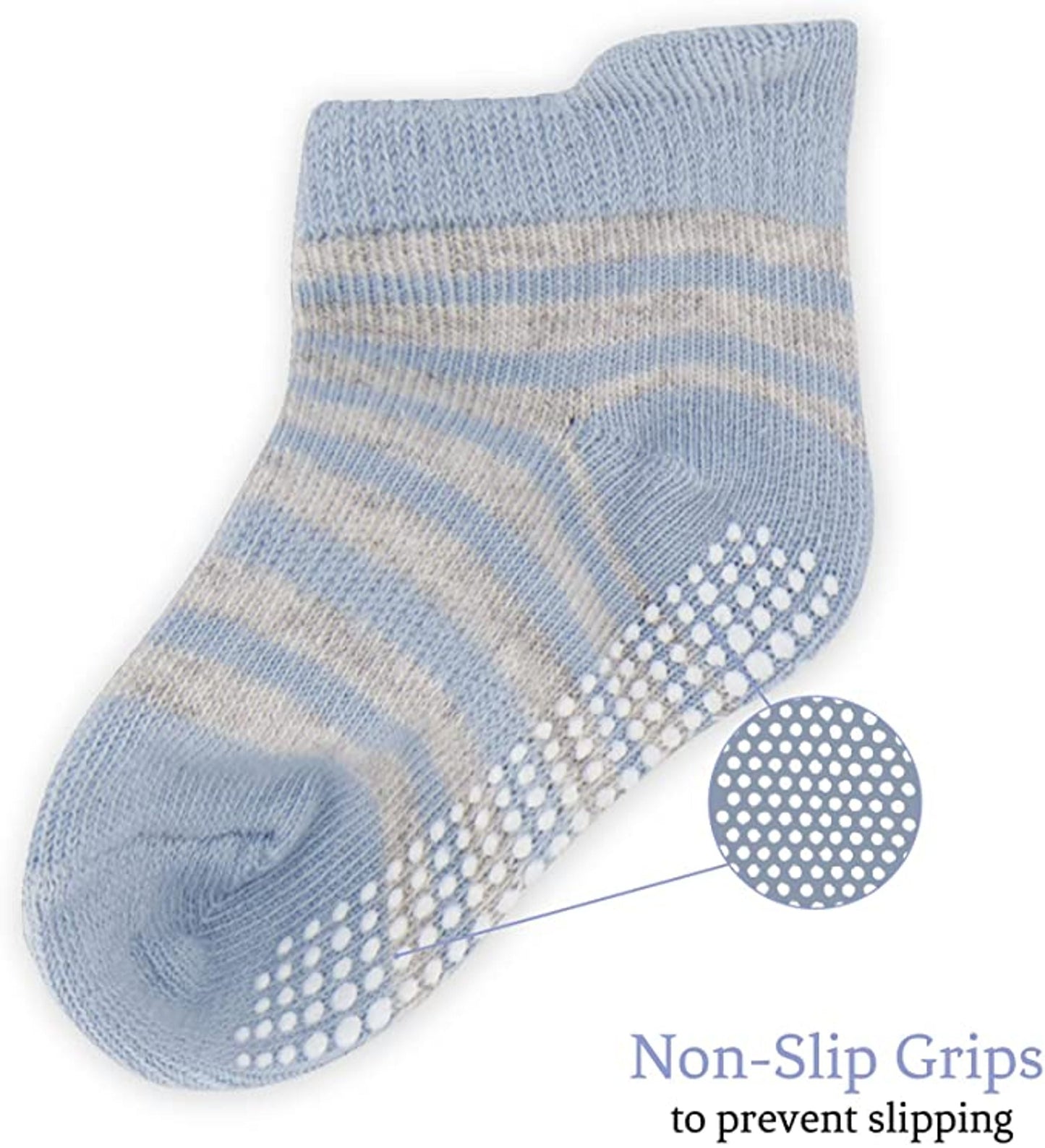 Unisex Toddler Socks, Baby Boy Socks, 9 Pack - Non Slip Low-Cut Grip Socks for Infants & Toddlers, Multi-Color