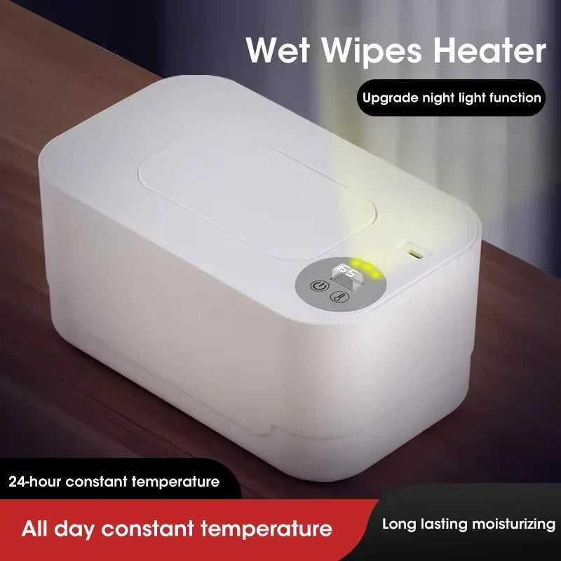 Baby Wipe Heater Portable Baby Wet Wipe Heater with LED Display USB Charging Wipe Heater Baby Wipe Heating Box for Home Car