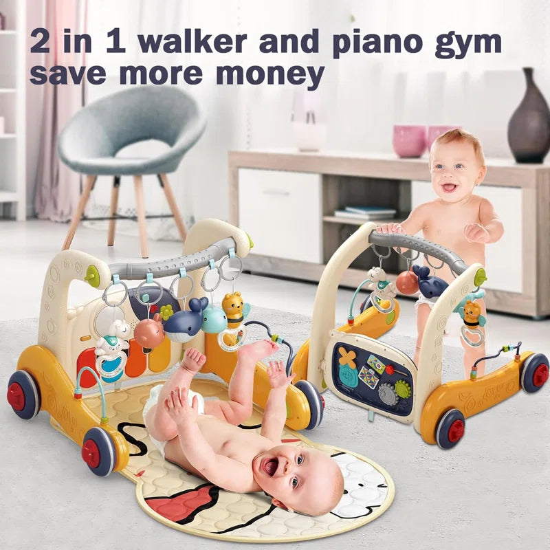 35.4'' L Baby Gym with 5 Hanging Toys Baby Play Mat Boy & Girl Gifts for Newborn 0-12 Months