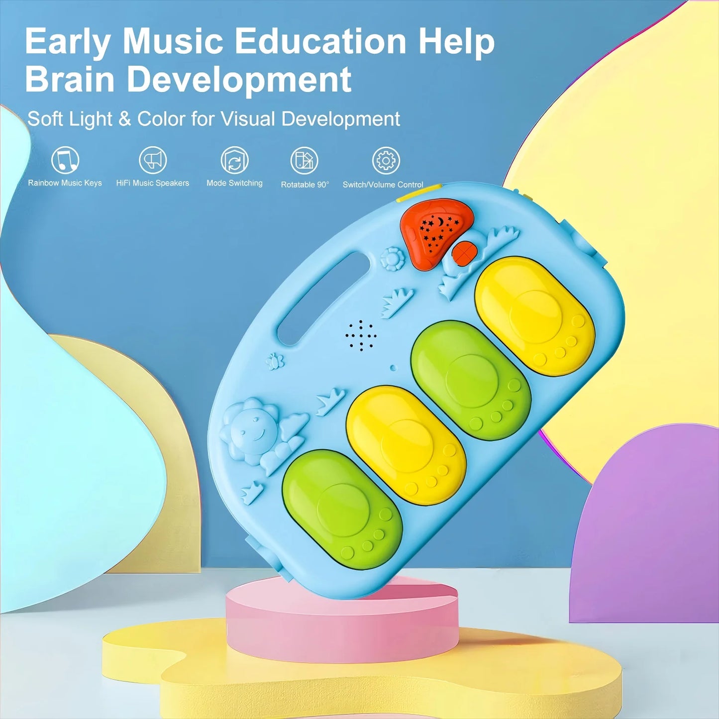 3-In-1 Baby Play Gym with Kick Piano, Tummy Time Mat & Musical Toys