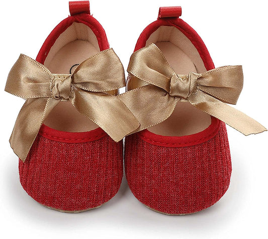 Baby Girls Princess Bowknot Soft Sole Cloth Crib Shoes Sneaker