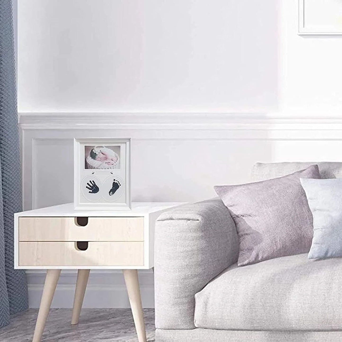 Baby Hand and Footprint Kit, New Born Baby Girls Gift, Registry for Baby, Gender Reveal Gifts, Baby Footprint Kit, Gifts for New Mom, Newborn Gifts, Baby Keepsake, White, 11X9.1X0.6 Inch