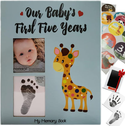 Keepsake Memory Book for Baby Boy or Girl Timeless First 5 Year Baby Book a Milestone Baby Book from Birth to Age 5 Gender Neutral Journal Scrapbook Photo Album Stickers Baby Ink Pad
