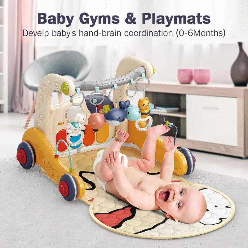 35.4'' L Baby Gym with 5 Hanging Toys Baby Play Mat Boy & Girl Gifts for Newborn 0-12 Months