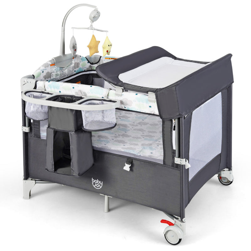 5-In-1 Portable Baby beside Bassinet with Diaper Changer