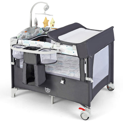 5-In-1 Portable Baby beside Bassinet with Diaper Changer