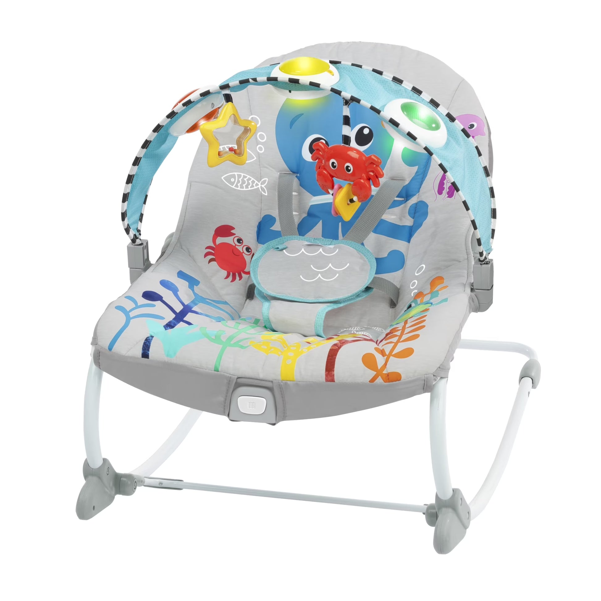 Ocean Explorers Kick to It Opus Musical Infant to Toddler Rocker, Ages 0+ Months