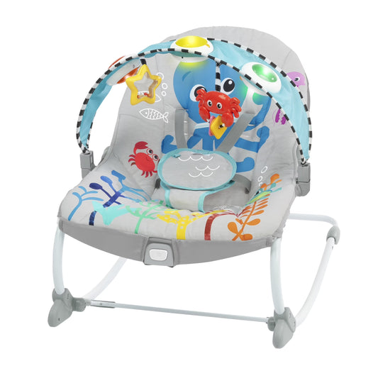 Ocean Explorers Kick to It Opus Musical Infant to Toddler Rocker, Ages 0+ Months