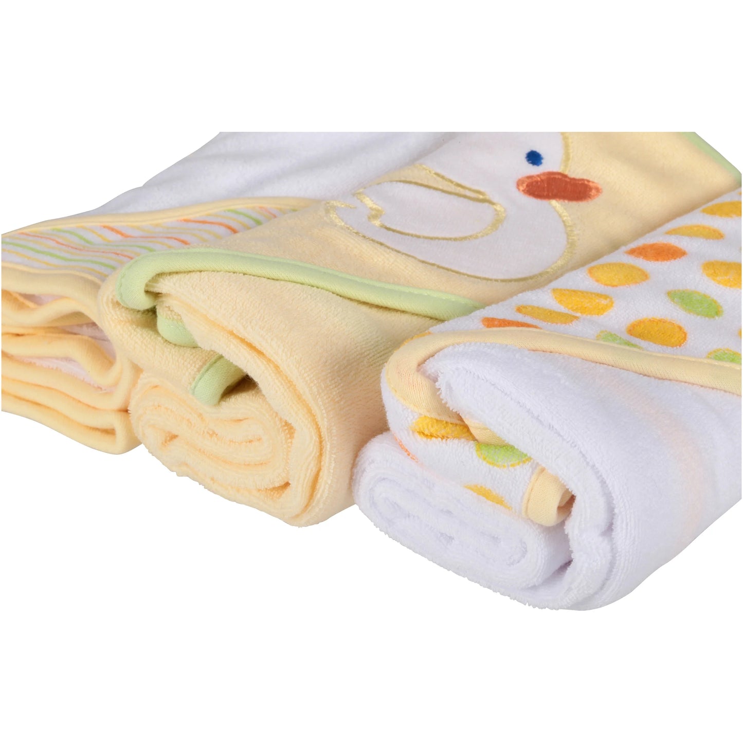 Baby 3 Pack Soft Terry Hooded Towel Set for Newborn Boys and Girls, Yellow Duck