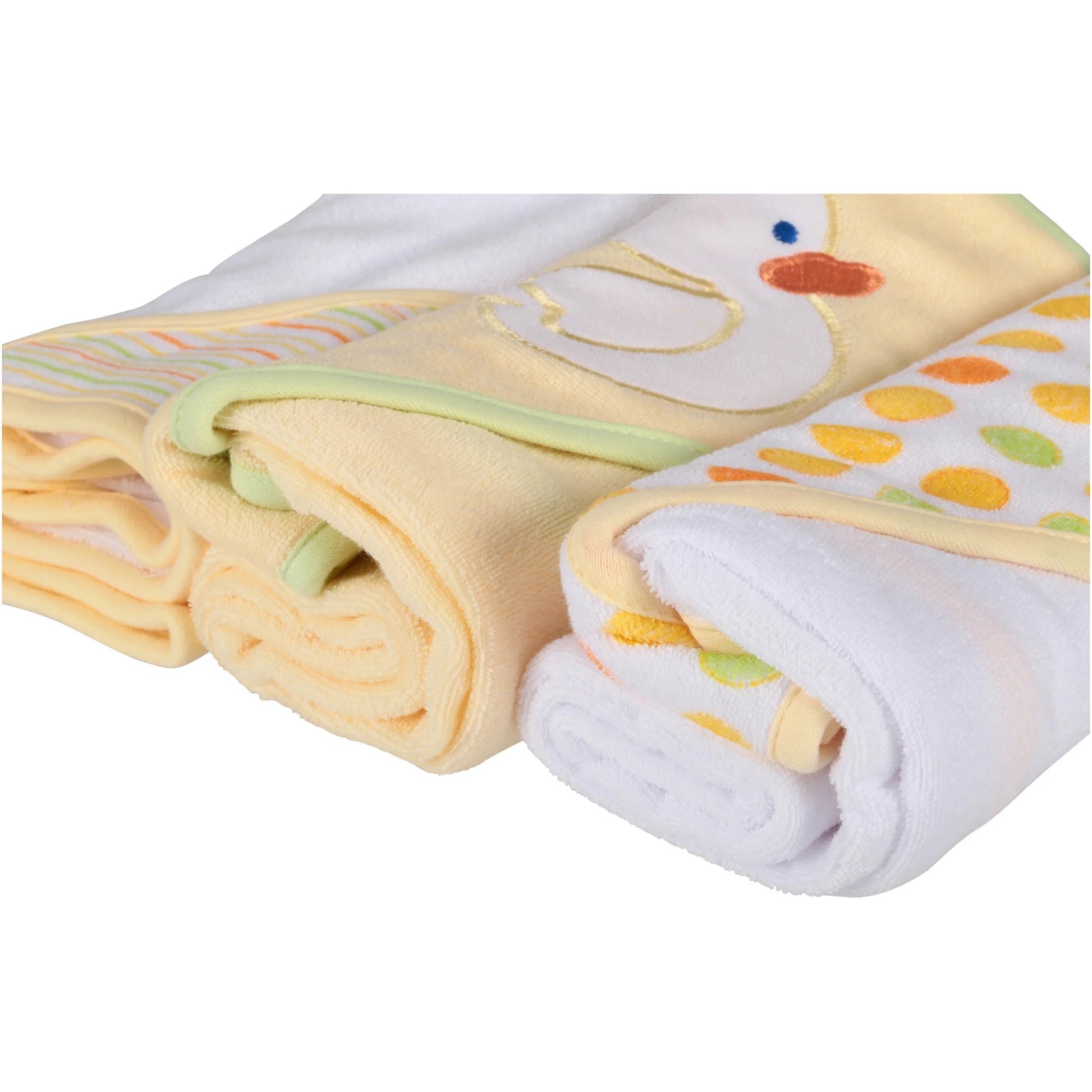 Baby 3 Pack Soft Terry Hooded Towel Set for Newborn Boys and Girls, Yellow Duck