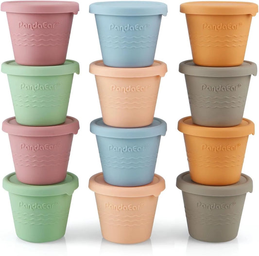 Multicolor Silicone Reusable Baby Food Small Snack Containers (12 Count)