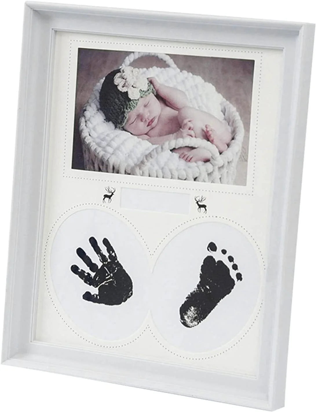 Baby Hand and Footprint Kit, New Born Baby Girls Gift, Registry for Baby, Gender Reveal Gifts, Baby Footprint Kit, Gifts for New Mom, Newborn Gifts, Baby Keepsake, White, 11X9.1X0.6 Inch