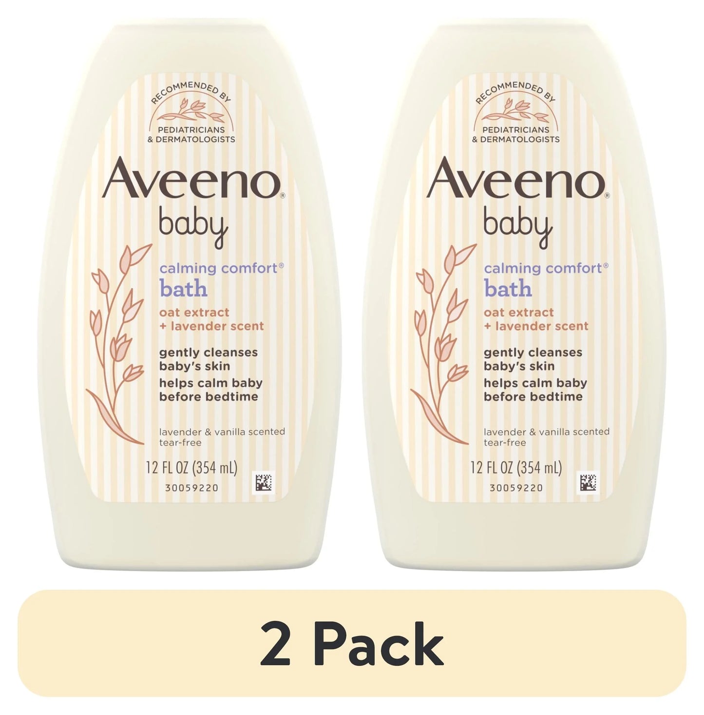 (2 Pack)  Baby Calming Comfort Lavender & Vanilla Bath & Wash, 12 Fl. Oz