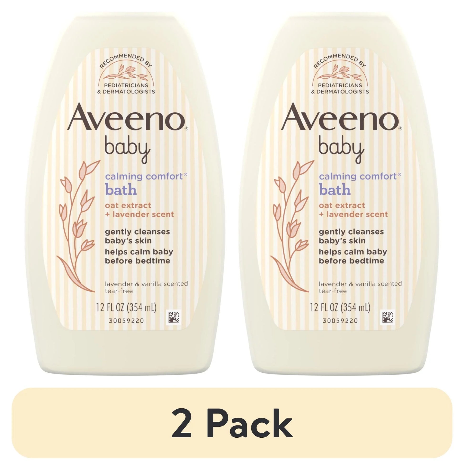 (2 Pack)  Baby Calming Comfort Lavender & Vanilla Bath & Wash, 12 Fl. Oz