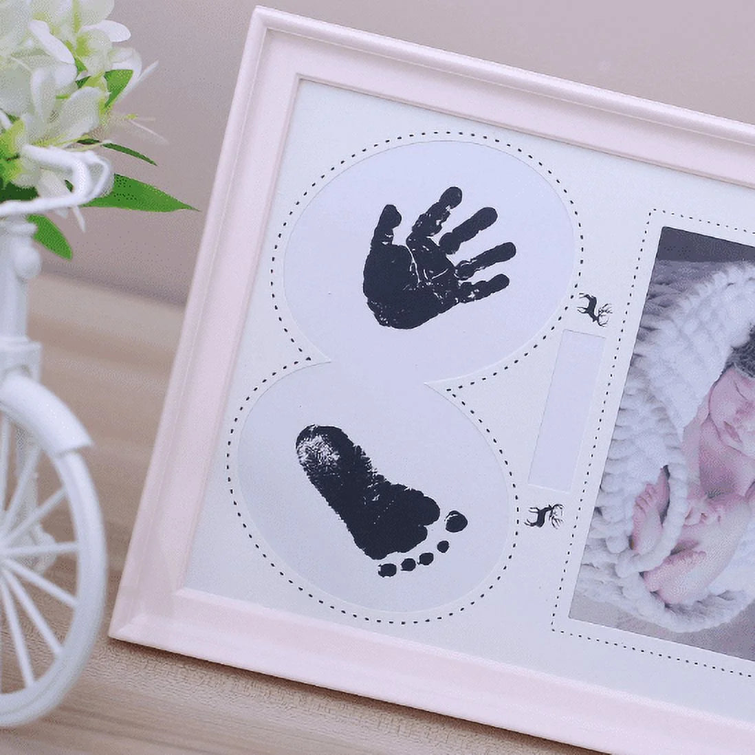 Baby Hand and Footprint Kit, New Born Baby Girls Gift, Registry for Baby, Gender Reveal Gifts, Baby Footprint Kit, Gifts for New Mom, Newborn Gifts, Baby Keepsake, White, 11X9.1X0.6 Inch