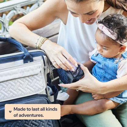 Baby Diaper Bag Backpack – Large Capacity Waterproof Nappy Organizer with Insulated Pockets, Polyester, Light Gray