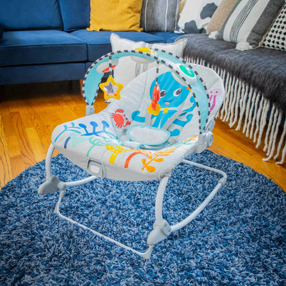 Ocean Explorers Kick to It Opus Musical Infant to Toddler Rocker, Ages 0+ Months