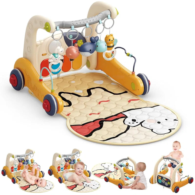 35.4'' L Baby Gym with 5 Hanging Toys Baby Play Mat Boy & Girl Gifts for Newborn 0-12 Months